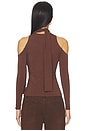 view 3 of 4 Jean Scarf Top in Chocolate
