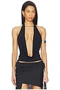 view 1 of 4 Nico Cowl Halter Top in Black