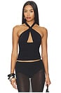 view 1 of 4 Piper Knotted Halter Top in Black
