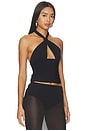 view 2 of 4 Piper Knotted Halter Top in Black
