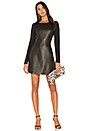 view 1 of 3 레더 미니 드레스 in Black & Black