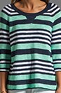 view 4 of 4 Sweaters 3/4 Sleeve Wide Neck Striped Pullover in Mint/Ship in Mint & Ship