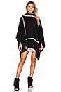 view 1 of 4 In Check Turtleneck Poncho in Black