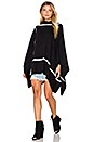 view 4 of 4 In Check Turtleneck Poncho in Black