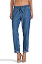 view 1 of 6 Denim Tencel Drawstring Pant in Chambray