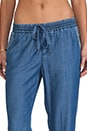 view 4 of 6 Denim Tencel Drawstring Pant in Chambray