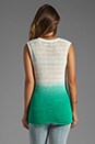 view 2 of 4 Sweaters Sleeveless Scoop Neck Tank Tank in White/Maldives Green in White & Maldives Green