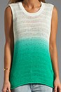 view 3 of 4 Sweaters Sleeveless Scoop Neck Tank Tank in White/Maldives Green in White & Maldives Green