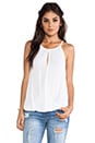 view 1 of 4 Sleeveless Keyhole High Low Halter Top in White