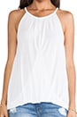 view 4 of 4 Sleeveless Keyhole High Low Halter Top in White