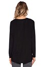 view 3 of 3 Long Sleeve Keyhole Pleated Top in Black