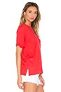view 2 of 3 CREW NECK SIDE SLITS 티셔츠 in Tomato