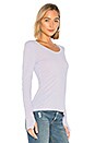view 2 of 4 Long Sleeve Scoop Neck Tee With Thumb Holes in Pale Lilac