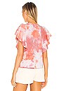 view 3 of 4 Ariana Flutter Sleeve Pullover in Melon Combo