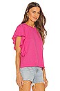 view 2 of 4 Ariana Flutter Sleeve Pullover in Magenta