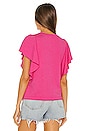 view 3 of 4 Ariana Flutter Sleeve Pullover in Magenta