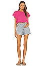 view 4 of 4 Ariana Flutter Sleeve Pullover in Magenta