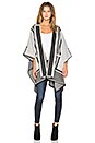 view 1 of 3 Blanket Wrap Poncho in Cream Stripe