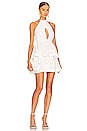 view 1 of 3 Evelia Reina Graphic Dot Clipped Dress in White