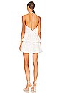 view 3 of 3 Evelia Reina Graphic Dot Clipped Dress in White