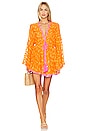 view 1 of 4 Cabana Olympia Jacquard Mini Dress in Tangerine & Pink