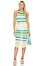 view 1 of 3 VESTIDO LISTRADO FRANZIDO CABANA NATALIE in Green Multi