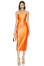 view 1 of 3 Opal Satin Strapless Dress in Neon Orange