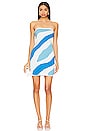 view 1 of 3 Cabana Strapless Zebra Mini Dress in Turquoise Multi