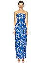 view 1 of 4 Orion Sequin Embellished Linen Dress in Blue & White