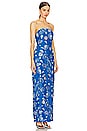 view 2 of 4 Orion Sequin Embellished Linen Dress in Blue & White