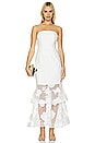 view 1 of 4 3D Butterfly Embroidery Strapless Dress in White