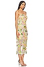 view 2 of 4 Kait Botanical Petals Sequins Dress in Green Multi