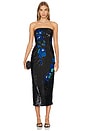 view 1 of 4 Kait Vines Of Floral Sequins Dress in Black & Blue