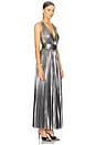 view 2 of 4 Oria Pleated Lame Dress in Silver