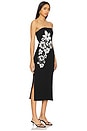 view 3 of 4 Placed Floral Strapless Knit Midi Dress in Black & Ecru