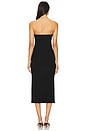 view 4 of 4 Placed Floral Strapless Knit Midi Dress in Black & Ecru