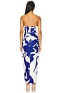 view 3 of 4 Orion Camellia Floral Jacquard Dress in Blue Mult