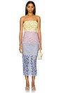 view 1 of 4 Kait Trois Multi Color Lace Dress in Lavender, Blue & Yellow