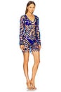 view 2 of 4 Sequin Crochet Mini Pullover Dress in Cobalt