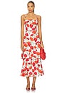 view 1 of 3 Red Peonia Poplin Dress in Red Multi