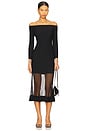 view 1 of 3 Ots Sheer Knit Midi Dress in Black