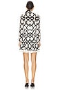 view 3 of 3 Willa Velvet Flock Lace Mock Neck Dress in White & Black