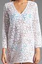 view 5 of 6 Chrysanthemum Crochet Lace Mykonos Crochet Tunic in White