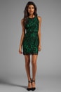 view 2 of 6 Floral Scalloped Lace Claudia Dress in Black/Emerald in Black & Emerald