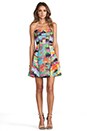 view 2 of 6 Tropical Print Strapless Flounce Skirt Dress in Multi