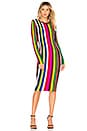 view 1 of 3 VESTIDO CHEVRON VERTICAL STRIPE in Rainbow Multi