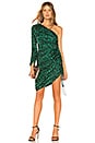 view 1 of 3 Leopard Print Jacquard Dress in Emerald