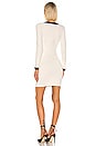 view 3 of 4 Fitted Faux Cardi Dress in White & Black