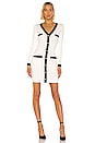 view 4 of 4 Fitted Faux Cardi Dress in White & Black