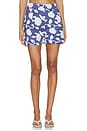 view 1 of 6 Amanda Floral Linen Short in Blue & White
